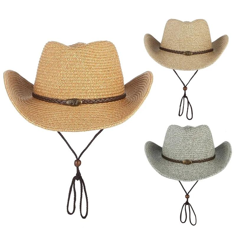 Women Men Adult Skin-friendly Summer Sun Hats Jazz Beach Outdoorsports Straw Sun Protection Large Curve Brim Hat